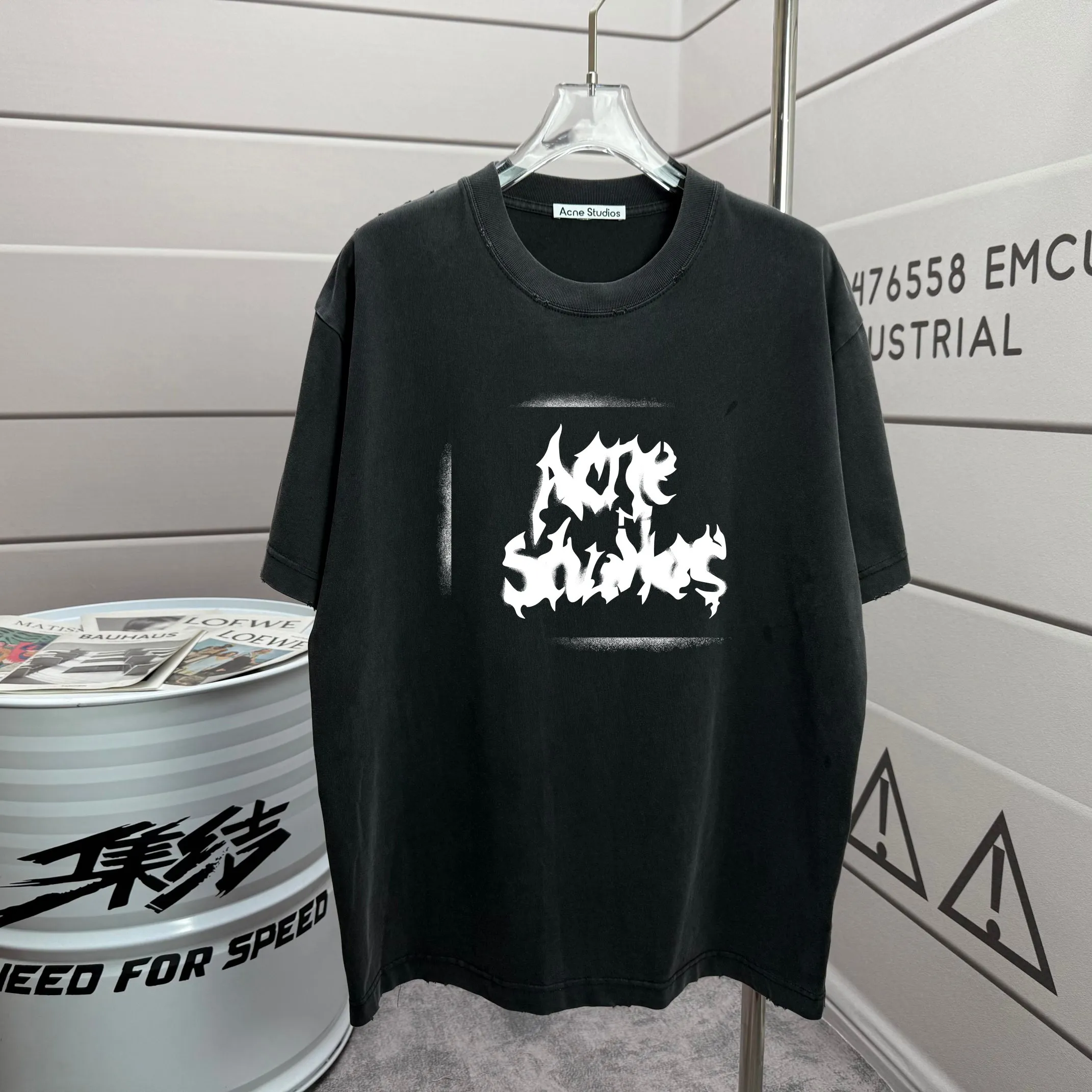 # 90 Acne studios * 2026 New Arrival tee Same Style : Black Size :S M L XL XXL Size： S （90-130 ） M （120-150 ） L （140-165 ） XL （160-180 ） XXL （180 ）